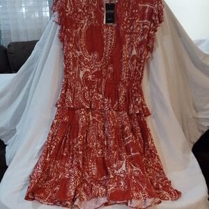 Lauren Ralph Lauren Red Paisley Mini Dress